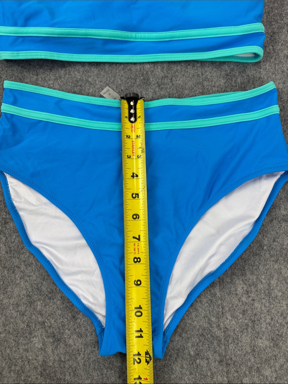 Blooming jelly High Waisted Sporty Two Piece Swimsuit Color Block High Cut - Picture 4 of 7
